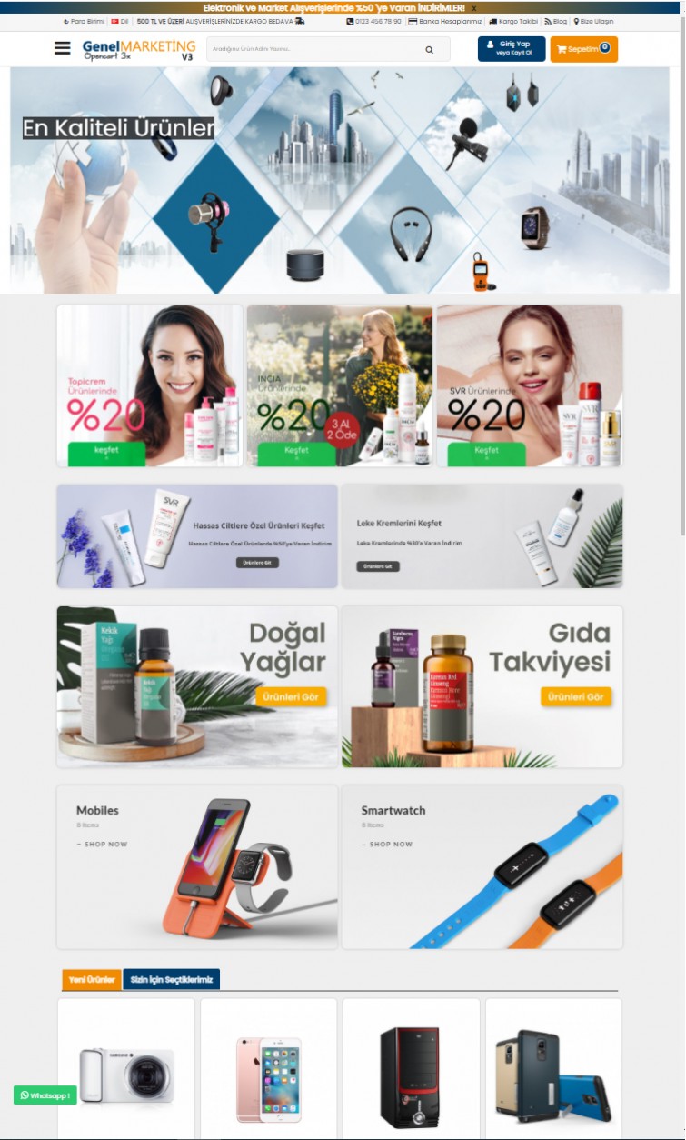 Opencart 3.x GenelMarketing v3 Tema