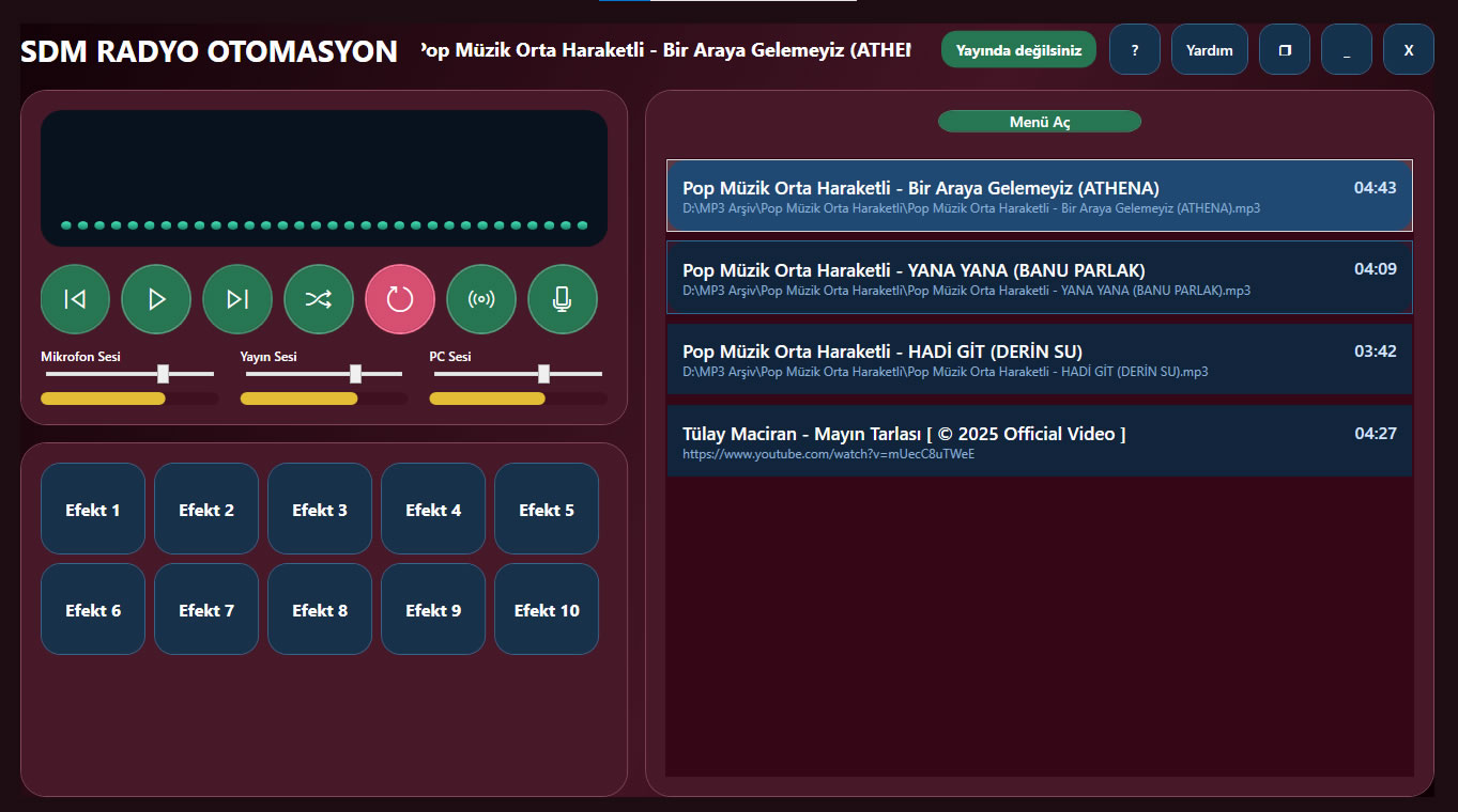 Radyo Yayın otomasyon Tek Host